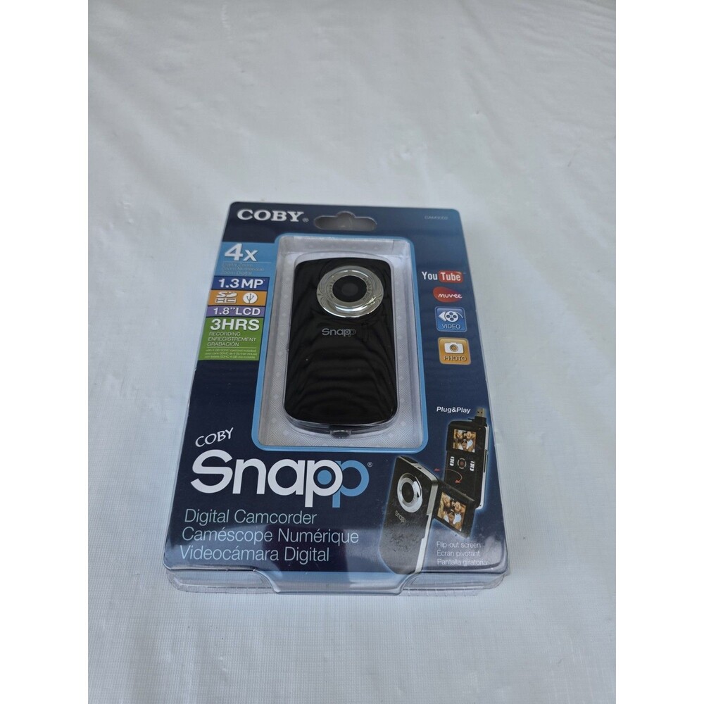 NEW Camcorder Photos Video 4X Digital Zoom Coby Snapp PlugnPlay Edit for YouTube